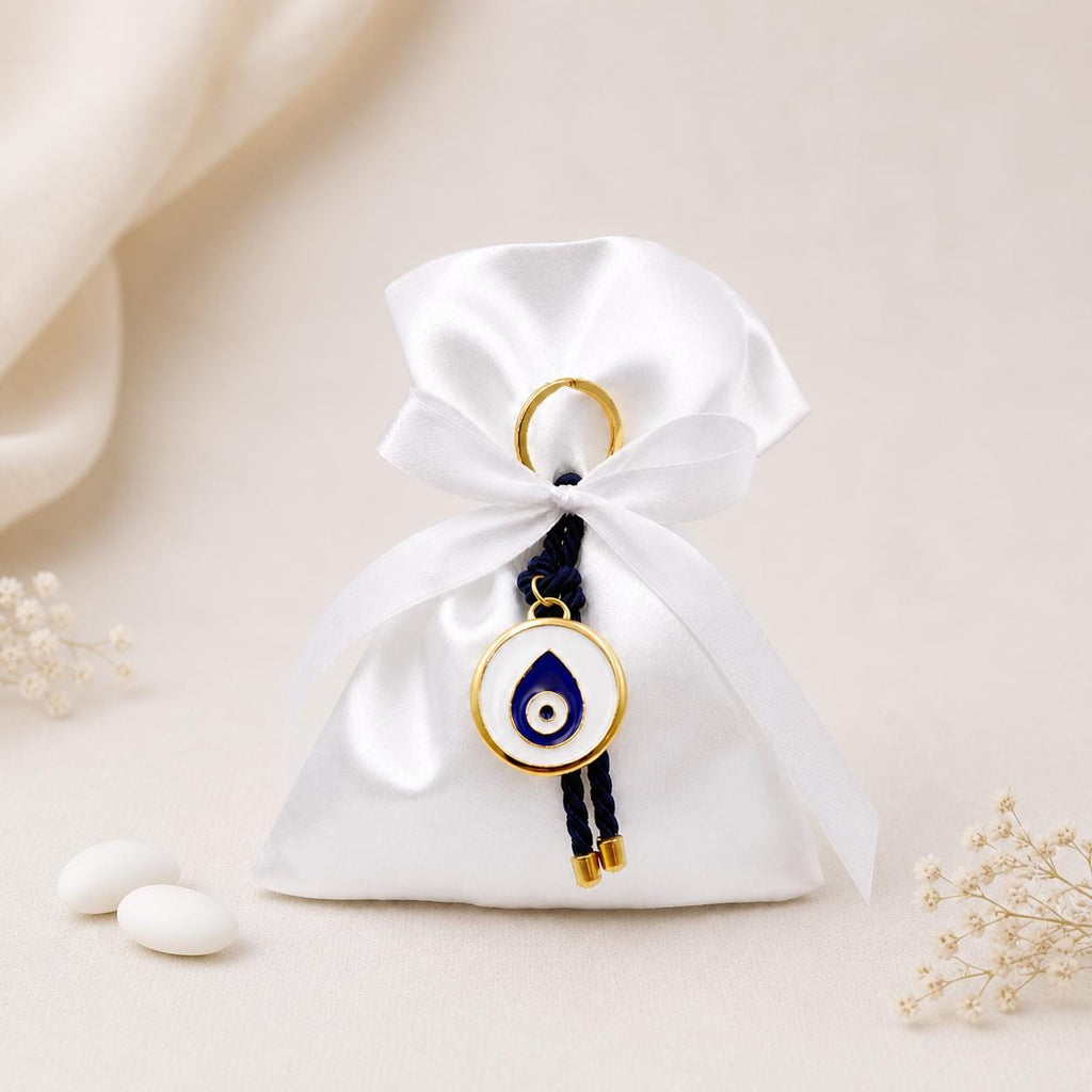 Greek Baptism Favor Evil Eye,  Bomboniera for Christening, Mati Charm martyrika, Koufeta Pouch, Orthodox Baptism Favor, 10 pcs