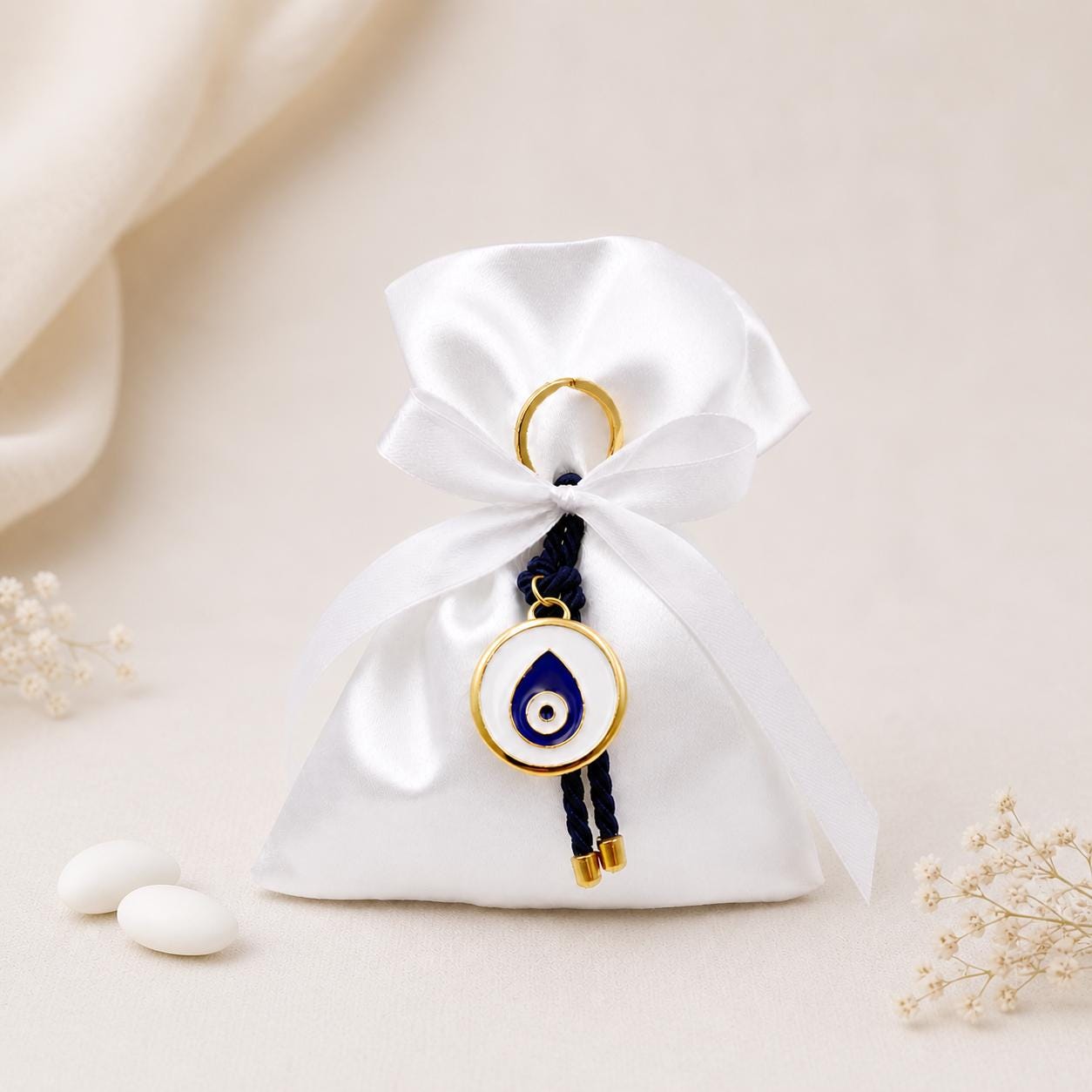Greek Baptism Favor Evil Eye,  Bomboniera for Christening, Mati Charm martyrika, Koufeta Pouch, Orthodox Baptism Favor, 10 pcs