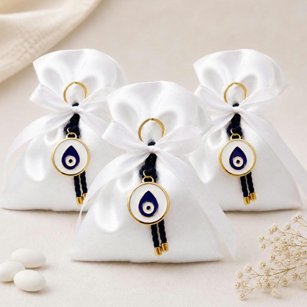 Greek Baptism Favor Evil Eye,  Bomboniera for Christening, Mati Charm martyrika, Koufeta Pouch, Orthodox Baptism Favor, 10 pcs