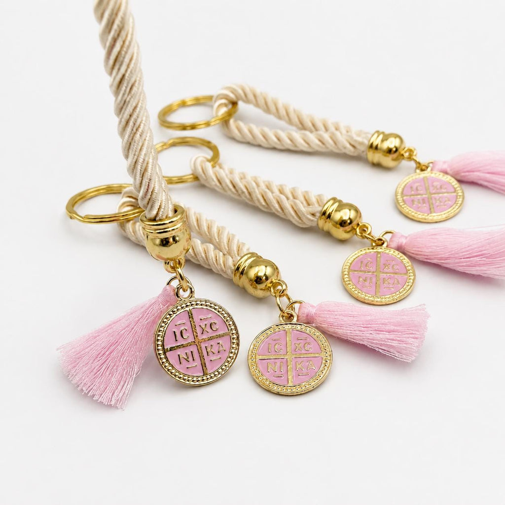 Baptism cross keychain favors, Martyrika, Christening gifts, First communion, Orthodox Martyrika, Baby shower party, 10 pcs.