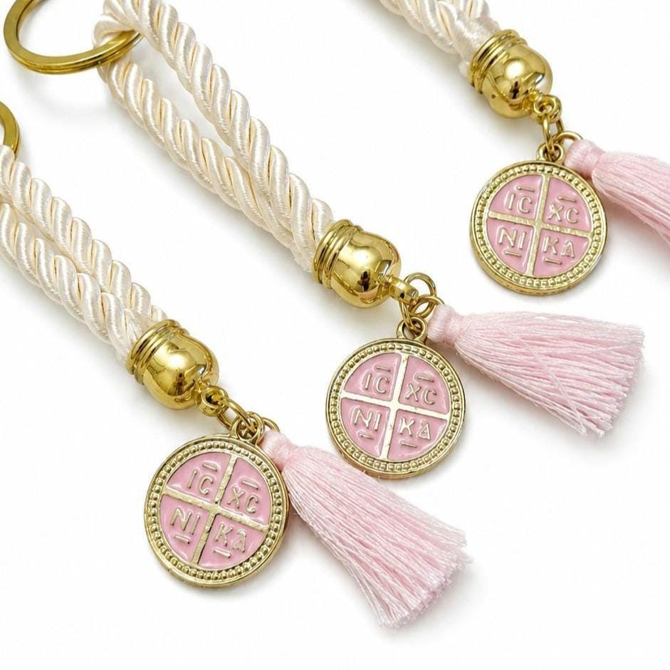 Baptism cross keychain favors, Martyrika, Christening gifts, First communion, Orthodox Martyrika, Baby shower party, 10 pcs.