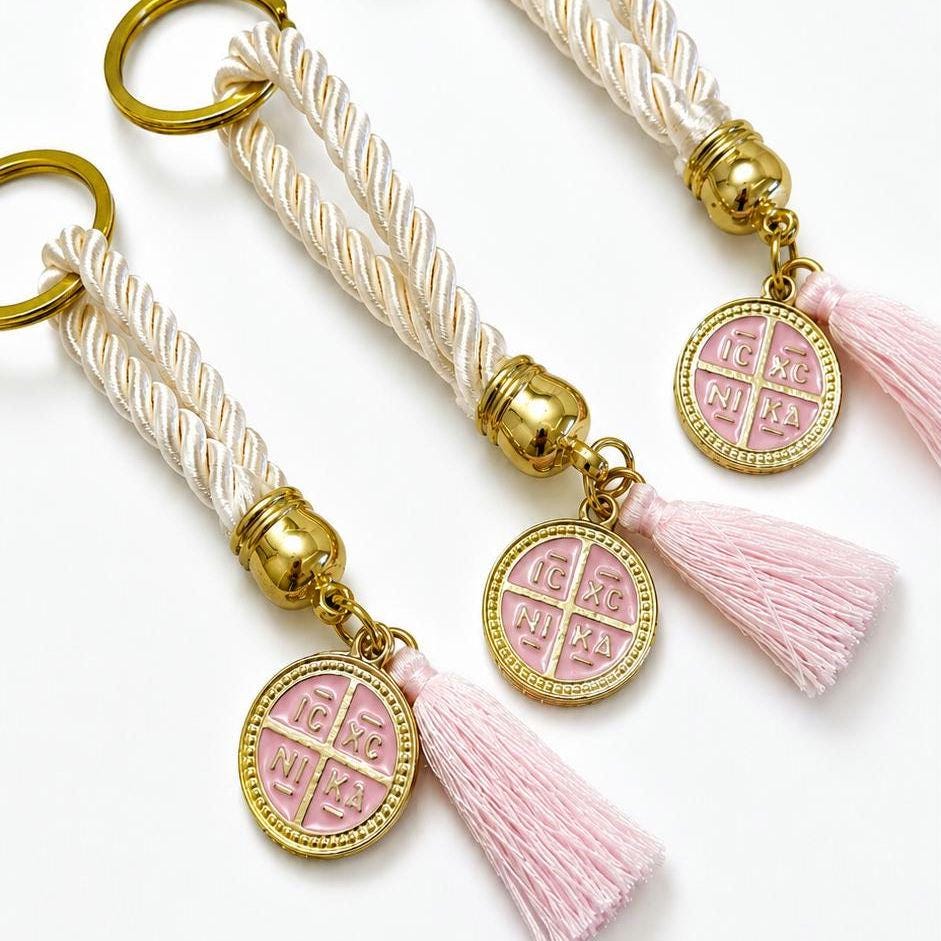 Baptism cross keychain favors, Martyrika, Christening gifts, First communion, Orthodox Martyrika, Baby shower party, 10 pcs.