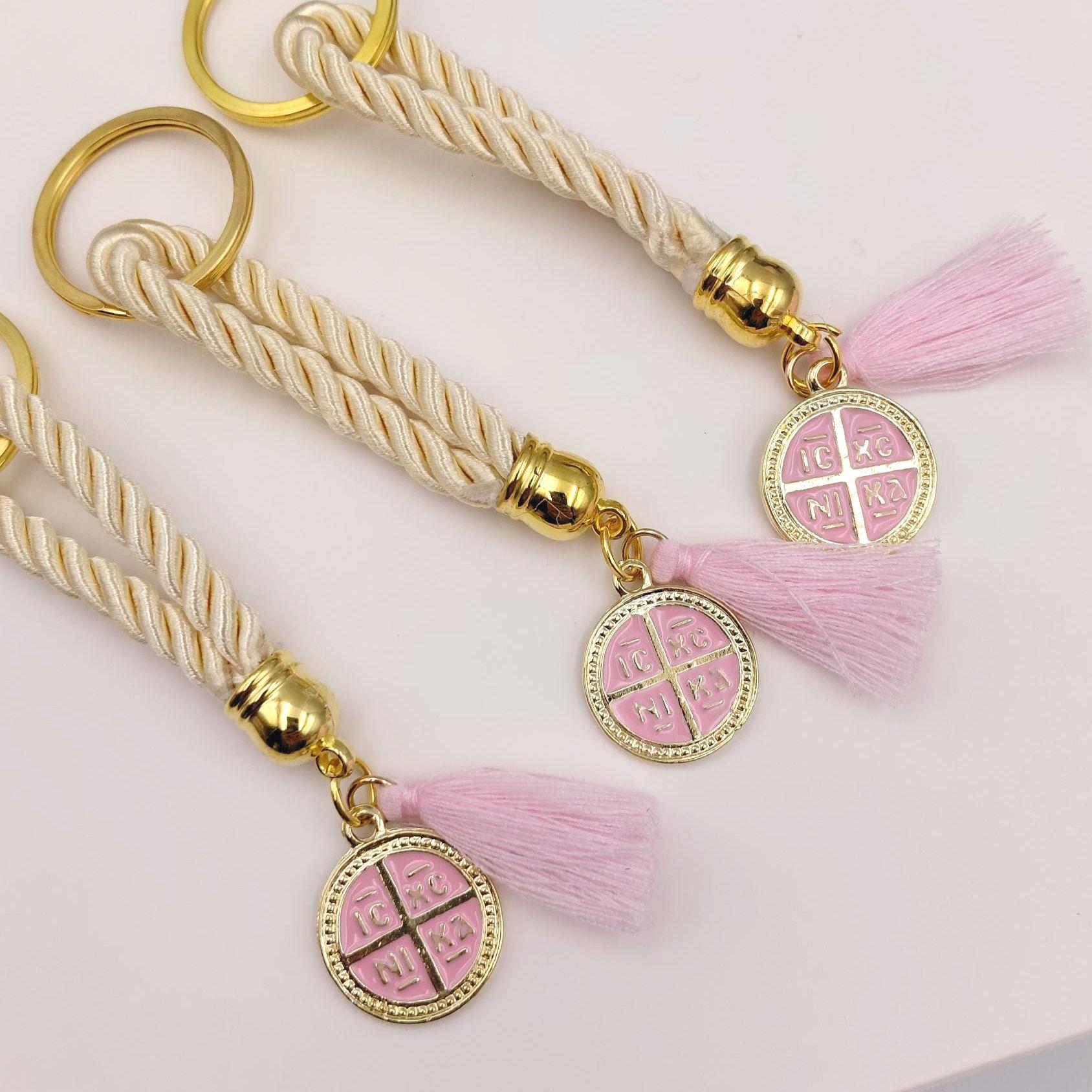Baptism cross keychain favors, Martyrika, Christening gifts, First communion, Orthodox Martyrika, Baby shower party, 10 pcs.