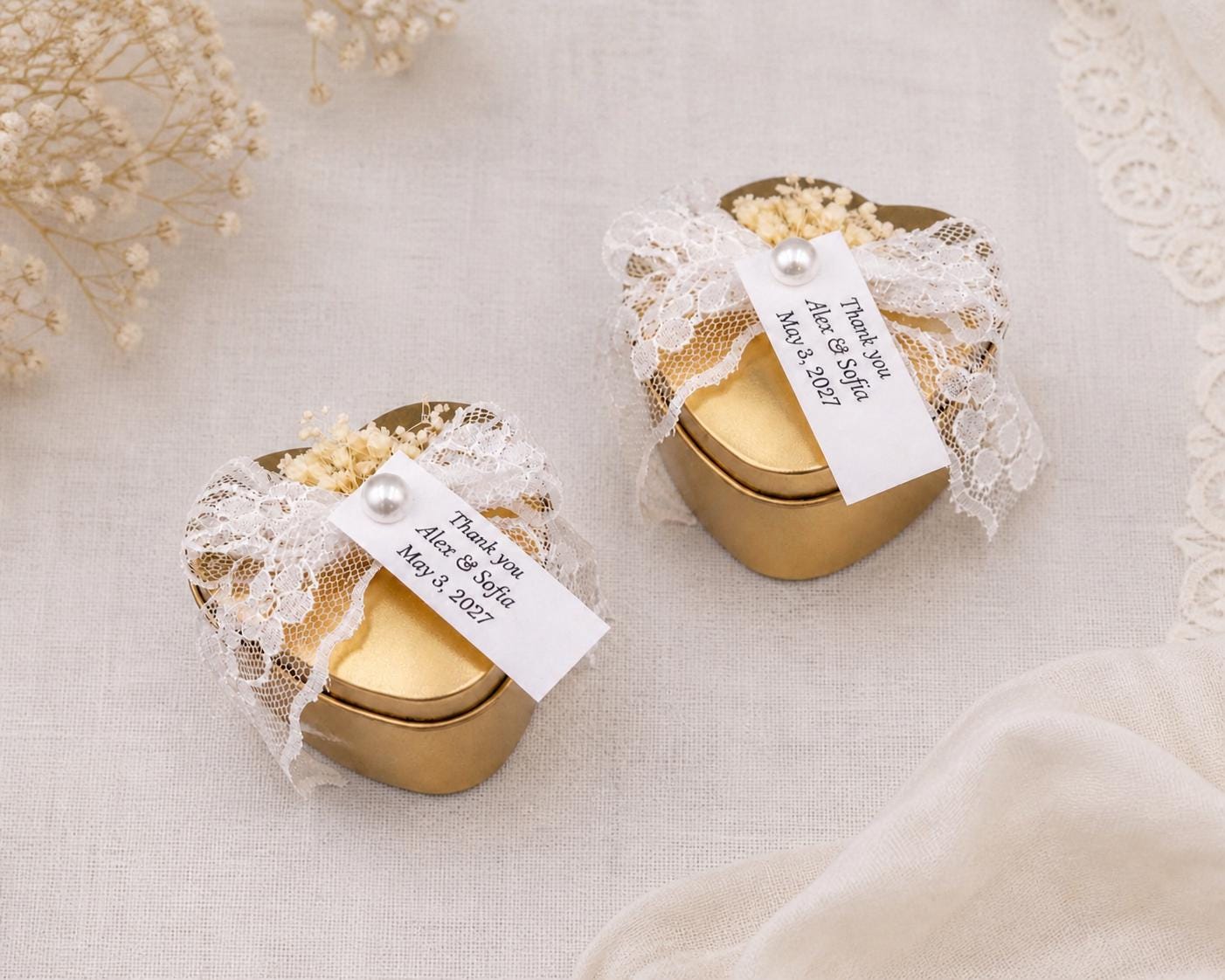 Heart Wedding Favor Box with Koufeta, Greek Boubounieres, Italian Bomboniere, Metal Heart Tin box, Mediterranean Wedding Favor (10 pcs)