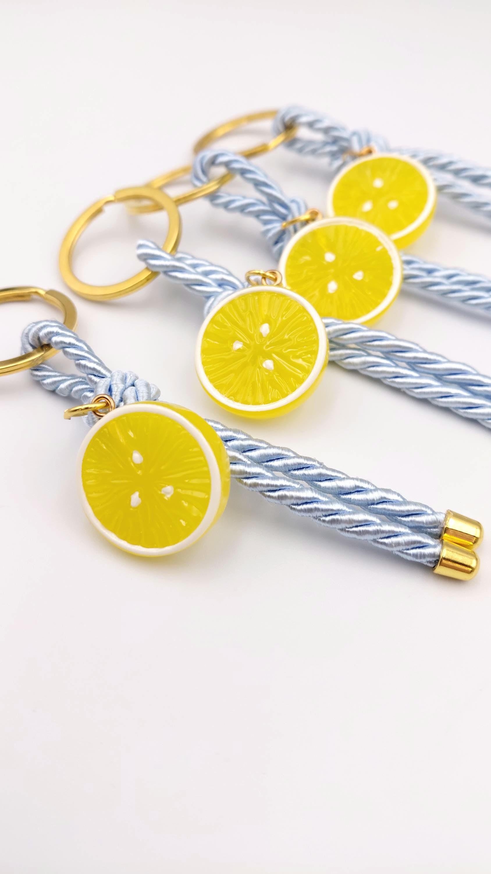 Lemon Baptism Favors, Martyrika Keychain, Greek Orthodox, Baby Shower party, First communion giveaway, Lemon Custom tag Set of 10.